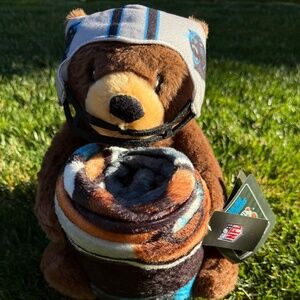 Carolina Panthers NORTHWEST NFL Plush Bear Hugger with 40 X 50 Throw Blanket NEW